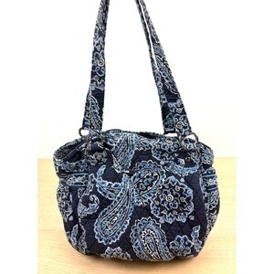 Vera Bradley Quilted Blue Paisley Shoulder Bag Purse Handbag